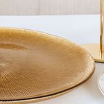 Casa si Gradina - Bucatarie si vesela - Vesela si tacamuri - Vesela desert - Suport prajituri etajat AMBITION Serve, 2 nivele, sticla, auriu - Infinity.ro