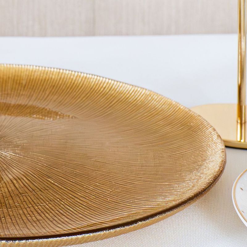 Casa si Gradina - Bucatarie si vesela - Vesela si tacamuri - Vesela desert - Suport prajituri etajat AMBITION Serve, 2 nivele, sticla, auriu - Infinity.ro