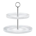 Casa si Gradina - Bucatarie si vesela - Vesela si tacamuri - Vesela desert - Suport prajituri etajat, 2 nivele, sticla, argintiu, AMBITION Curly - Infinity.ro