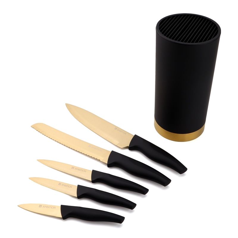 Casa si Gradina - Bucatarie si vesela - Vesela si tacamuri - Cutite si seturi de cutite - Set cutite, 6 piese, cu suport inclus, AMBITION Royal - Infinity.ro