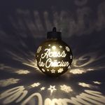 Casa si Gradina - Decoratiuni - Decoratiuni de sezon - Glob de Craciun, cu led, culoarea auriu, mesaj „Acasa de Craciun" - Infinity.ro