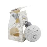 Casa si Gradina - Decoratiuni - Decoratiuni de sezon - Glob de Craciun, cu led, culoarea argintiu, nume „Primul meu Craciun" - Infinity.ro