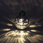 Casa si Gradina - Decoratiuni - Decoratiuni de sezon - Glob de Craciun, cu led, culoarea argintiu, nume „Primul meu Craciun" - Infinity.ro