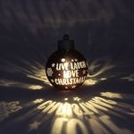 Casa si Gradina - Decoratiuni - Decoratiuni de sezon - Glob de Craciun, cu led, culoarea roz, mesaj „Live Laugh Love Christmas" - Infinity.ro