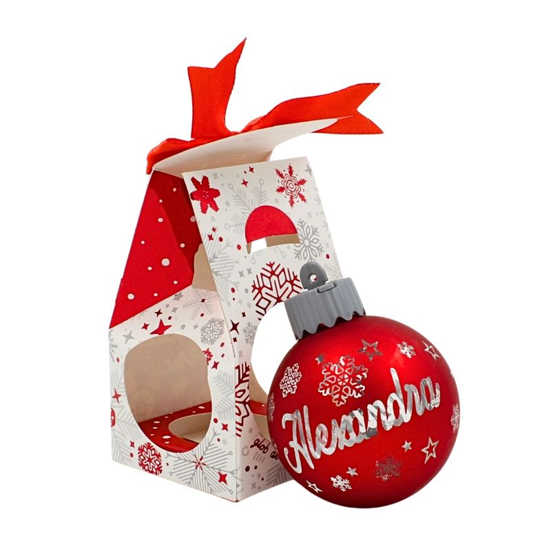 Casa si Gradina - Decoratiuni - Decoratiuni de sezon - Glob de Craciun, cu led, culoarea rosu, nume „Alexandra" - Infinity.ro