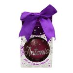 Casa si Gradina - Decoratiuni - Decoratiuni de sezon - Glob de Craciun, cu led, culoarea visiniu, nume „Antonia" - Infinity.ro