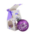 Casa si Gradina - Decoratiuni - Decoratiuni de sezon - Glob de Craciun, cu led, culoarea mov, mesaj „Merry & Bright" - Infinity.ro