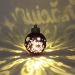 Casa si Gradina - Decoratiuni - Decoratiuni de sezon - Glob de Craciun, cu led, culoarea mov, mesaj „Merry & Bright" - Infinity.ro