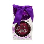 Casa si Gradina - Decoratiuni - Decoratiuni de sezon - Glob de Craciun, cu led, culoarea visiniu, nume „Eva" - Infinity.ro