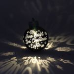 Casa si Gradina - Decoratiuni - Decoratiuni de sezon - Glob de Craciun, cu led, culoarea gri, mesaj „Shine Bright Like Christmas Lights" - Infinity.ro