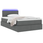 Casa si Gradina - Mobilier - Paturi si accesorii - Paturi - Pat cu saltea si LED Gri inchis 120 x 190 cm Poliester - Infinity.ro