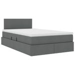 Casa si Gradina - Mobilier - Paturi si accesorii - Paturi - Pat cu saltea si LED Gri inchis 120 x 190 cm Poliester - Infinity.ro