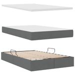 Casa si Gradina - Mobilier - Paturi si accesorii - Paturi - Pat cu saltea si LED Gri inchis 120 x 190 cm Poliester - Infinity.ro