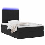 Casa si Gradina - Mobilier - Paturi si accesorii - Paturi - Pat cu saltea si LED cu saltea Negru 120 x 190 cm Catifea - Infinity.ro