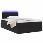 Casa si Gradina - Mobilier - Paturi si accesorii - Paturi - Pat cu saltea si LED cu saltea Negru 120 x 190 cm Catifea - Infinity.ro