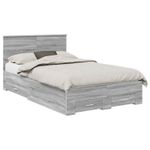 Casa si Gradina - Mobilier - Paturi si accesorii - Paturi - Cadru de pat cu headboard Gri Sonoma 135 x 190 cm Lemn compozit - Infinity.ro
