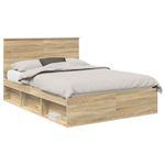 Casa si Gradina - Mobilier - Paturi si accesorii - Paturi - Cadru de pat cu headboard Sonoma 140 x 190 cm Lemn de pin masiv - Infinity.ro
