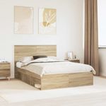 Casa si Gradina - Mobilier - Paturi si accesorii - Paturi - Cadru de pat cu headboard Sonoma 140 x 190 cm Lemn de pin masiv - Infinity.ro