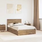 Casa si Gradina - Mobilier - Paturi si accesorii - Paturi - Cadru de pat Stejar Artizanal 120 x 190 cm Lemn compozit - Infinity.ro