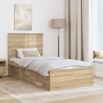 Casa si Gradina - Mobilier - Paturi si accesorii - Paturi - Cadru de pat cu headboard Sonoma 100 x 200 cm Lemn de pin masiv - Infinity.ro