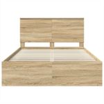 Casa si Gradina - Mobilier - Paturi si accesorii - Paturi - Cadru de pat cu headboard Sonoma 140 x 190 cm Lemn de pin masiv - Infinity.ro