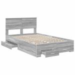 Casa si Gradina - Mobilier - Paturi si accesorii - Paturi - Cadru de pat cu headboard Gri Sonoma 135 x 190 cm Lemn compozit - Infinity.ro