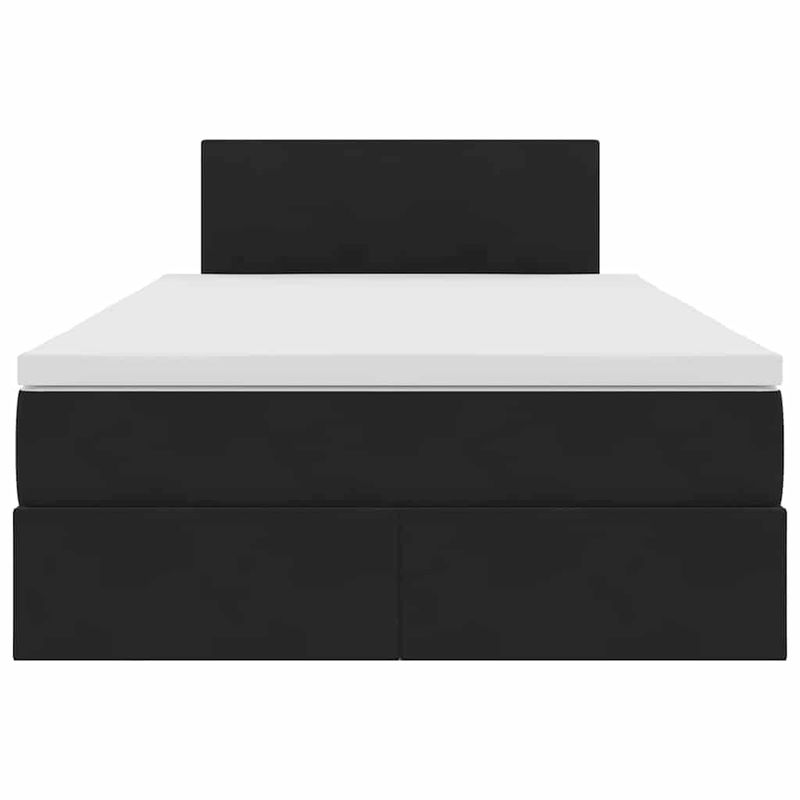 Casa si Gradina - Mobilier - Paturi si accesorii - Paturi - Pat cu saltea si LED cu saltea Negru 120 x 190 cm Catifea - Infinity.ro