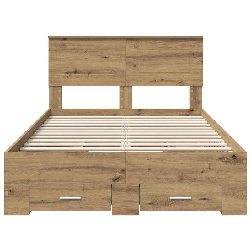 Casa si Gradina - Mobilier - Paturi si accesorii - Paturi - Cadru de pat Stejar Artizanal 120 x 190 cm Lemn compozit - Infinity.ro