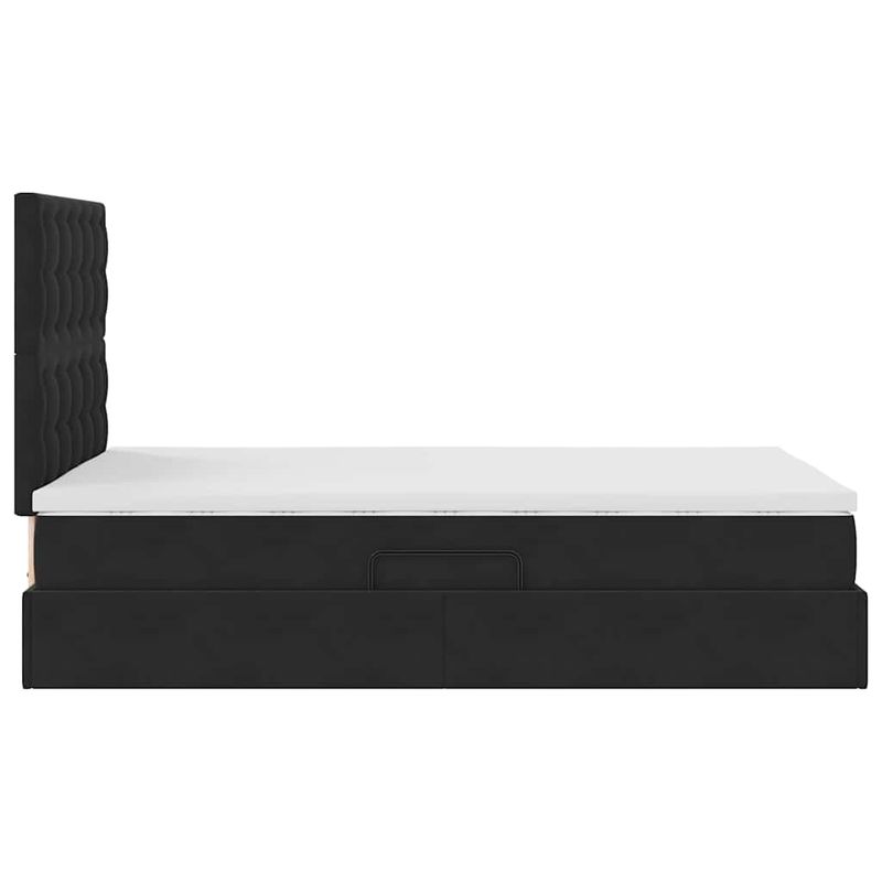 Casa si Gradina - Mobilier - Paturi si accesorii - Paturi - Pat cu saltea si LED cu saltea Negru 120 x 190 cm Catifea - Infinity.ro