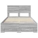 Casa si Gradina - Mobilier - Paturi si accesorii - Paturi - Cadru de pat cu headboard Gri Sonoma 135 x 190 cm Lemn compozit - Infinity.ro