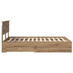 Casa si Gradina - Mobilier - Paturi si accesorii - Paturi - Cadru de pat Stejar Artizanal 120 x 190 cm Lemn compozit - Infinity.ro