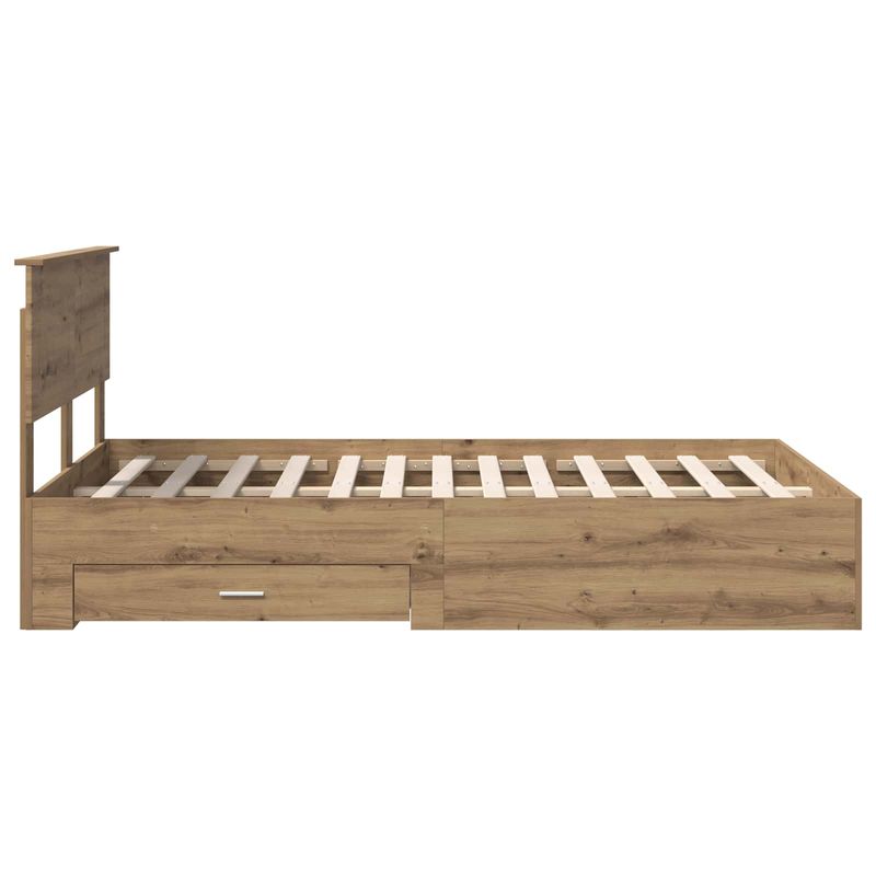 Casa si Gradina - Mobilier - Paturi si accesorii - Paturi - Cadru de pat Stejar Artizanal 120 x 190 cm Lemn compozit - Infinity.ro