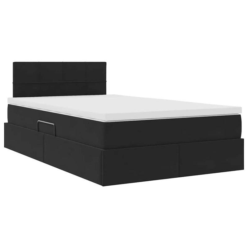 Casa si Gradina - Mobilier - Paturi si accesorii - Paturi - Pat cu saltea si LED cu saltea Negru 120 x 190 cm Catifea - Infinity.ro