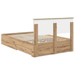 Casa si Gradina - Mobilier - Paturi si accesorii - Paturi - Cadru de pat Stejar Artizanal 120 x 190 cm Lemn compozit - Infinity.ro