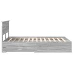 Casa si Gradina - Mobilier - Paturi si accesorii - Paturi - Cadru de pat cu headboard Gri Sonoma 135 x 190 cm Lemn compozit - Infinity.ro