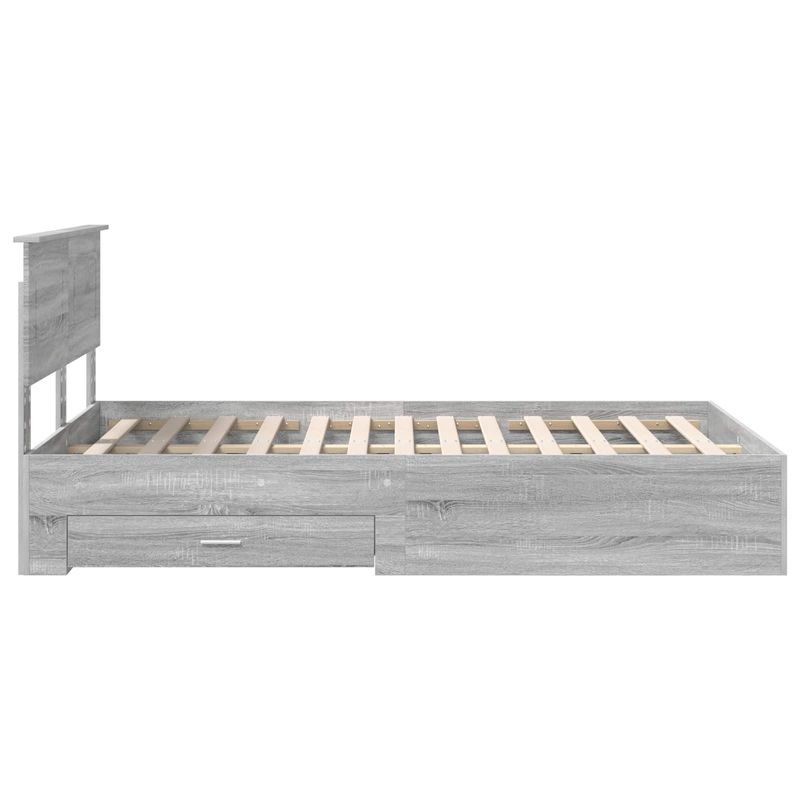 Casa si Gradina - Mobilier - Paturi si accesorii - Paturi - Cadru de pat cu headboard Gri Sonoma 135 x 190 cm Lemn compozit - Infinity.ro