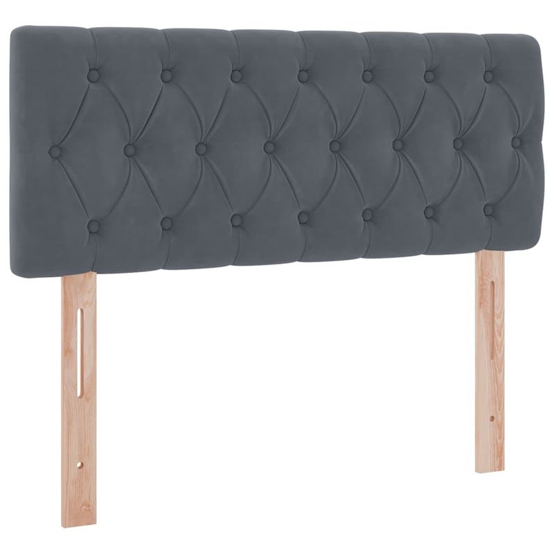 Casa si Gradina - Mobilier - Paturi si accesorii - Paturi - Pat cu saltea si LED cu saltea Gri inchis 120 x 190 cm Catifea - Infinity.ro