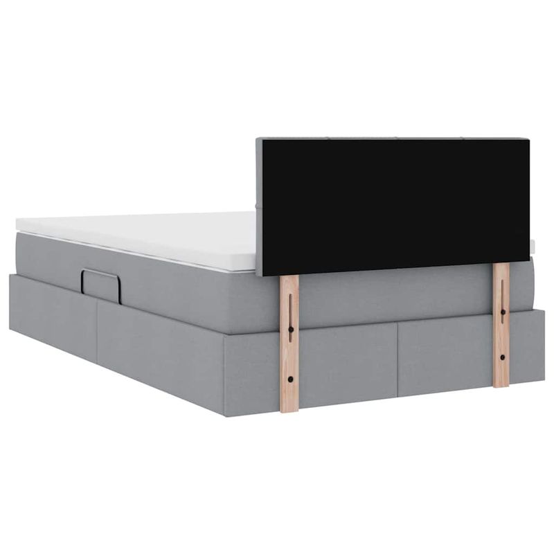 Casa si Gradina - Mobilier - Paturi si accesorii - Paturi - Pat cu saltea si LED Gri deschis 120 x 190 cm Poliester - Infinity.ro