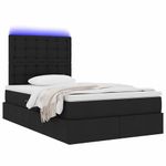 Casa si Gradina - Mobilier - Paturi si accesorii - Paturi - Pat cu saltea si LED cu saltea Negru 120 x 190 cm Poliester - Infinity.ro