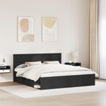 Casa si Gradina - Mobilier - Paturi si accesorii - Paturi - Cadru de pat cu headboard Negru 180 x 200 cm Lemn compozit - Infinity.ro