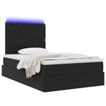 Casa si Gradina - Mobilier - Paturi si accesorii - Paturi - Pat cu saltea si LED cu saltea Negru 120 x 190 cm Catifea - Infinity.ro
