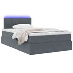Casa si Gradina - Mobilier - Paturi si accesorii - Paturi - Pat cu saltea si LED cu saltea Gri inchis 120 x 190 cm Catifea - Infinity.ro
