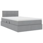 Casa si Gradina - Mobilier - Paturi si accesorii - Paturi - Pat cu saltea si LED Gri deschis 120 x 190 cm Poliester - Infinity.ro