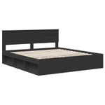 Casa si Gradina - Mobilier - Paturi si accesorii - Paturi - Cadru de pat cu headboard Negru 180 x 200 cm Lemn compozit - Infinity.ro