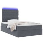 Casa si Gradina - Mobilier - Paturi si accesorii - Paturi - Pat cu saltea si LED cu saltea Gri inchis 120 x 190 cm Catifea - Infinity.ro