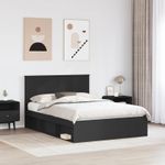 Casa si Gradina - Mobilier - Paturi si accesorii - Paturi - Cadru de pat cu headboard Negru 160 x 200 cm Lemn de pin masiv - Infinity.ro