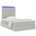 Casa si Gradina - Mobilier - Paturi si accesorii - Paturi - Pat cu lumini cu banda LED cu headboard cu depozitare Catifea - Infinity.ro