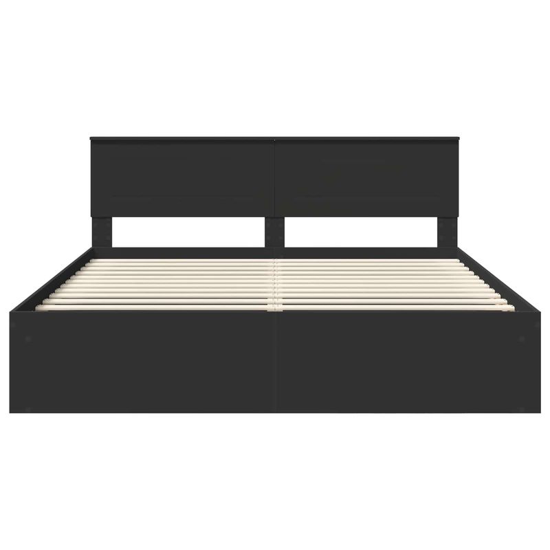 Casa si Gradina - Mobilier - Paturi si accesorii - Paturi - Cadru de pat cu headboard Negru 180 x 200 cm Lemn compozit - Infinity.ro