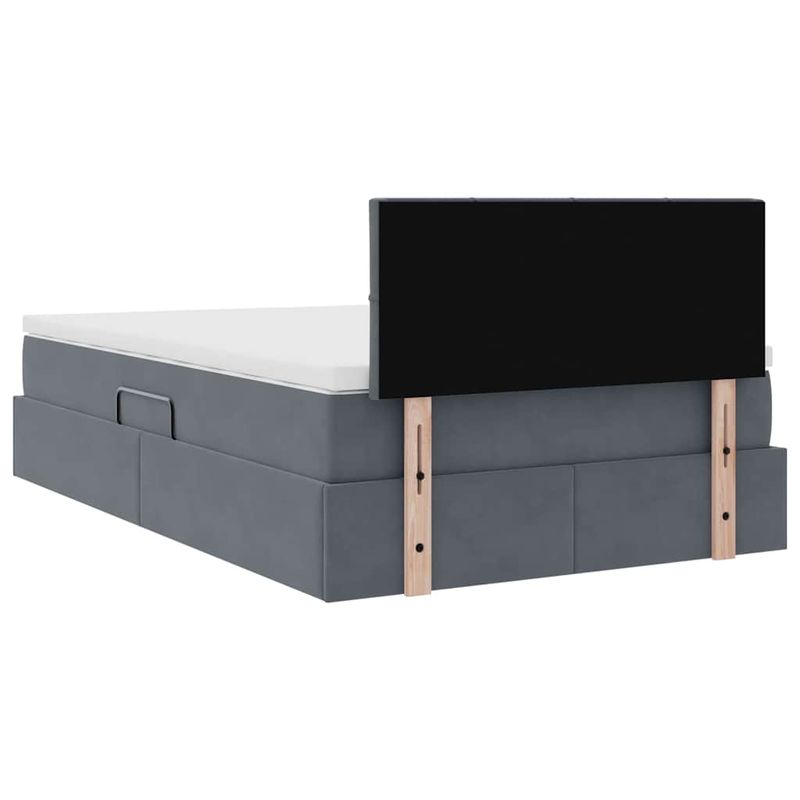 Casa si Gradina - Mobilier - Paturi si accesorii - Paturi - Pat cu saltea si LED cu saltea Gri inchis 120 x 190 cm Catifea - Infinity.ro