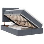 Casa si Gradina - Mobilier - Paturi si accesorii - Paturi - Pat cu saltea si LED cu saltea Gri inchis 120 x 190 cm Catifea - Infinity.ro